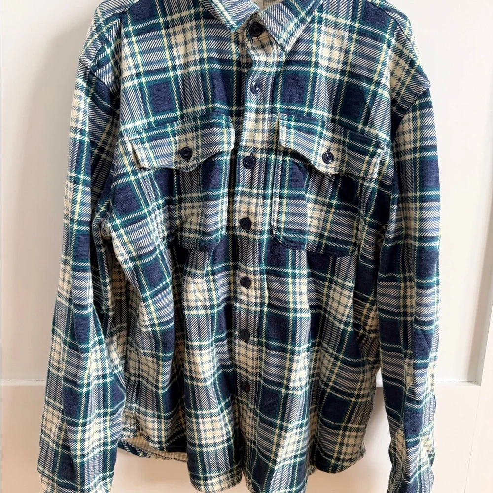 J. Crew Men’s Waffle-lined garment-dyed Harbor shirt in plaid sz M VGC - Picture 2 of 11